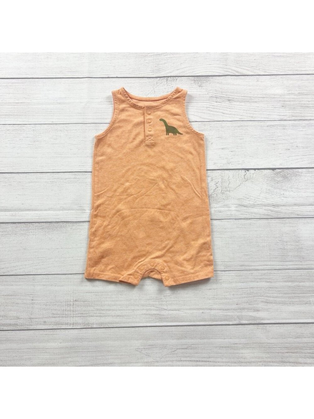 Jumping Beans Baby Boy Sleeveless Dinosaur Romper Snap Outfit 12-18 Months